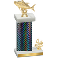 Accented Single Black Carbon Fiber Fourth Place Fishing Trophy