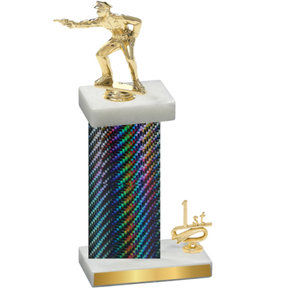 Accented Single Black Carbon Fiber First Place Shooter Trophy