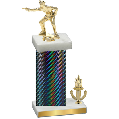 Accented Single Black Carbon Fiber Victory Shooter Trophy