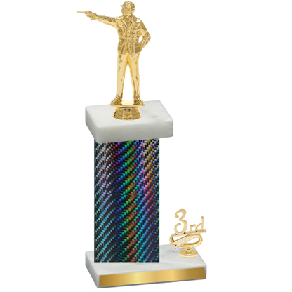 Accented Single Black Carbon Fiber Third Place Shooter Trophy