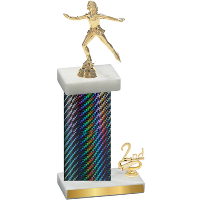 Accented Single Black Carbon Fiber Second Place Skater Trophy