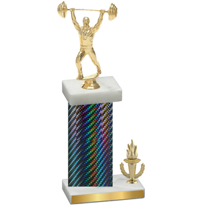 Accented Single Black Carbon Fiber Victory Weights Trophy