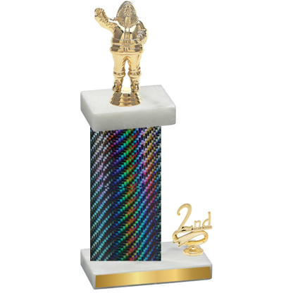 Accented Single Black Carbon Fiber Second Place Holiday Trophy