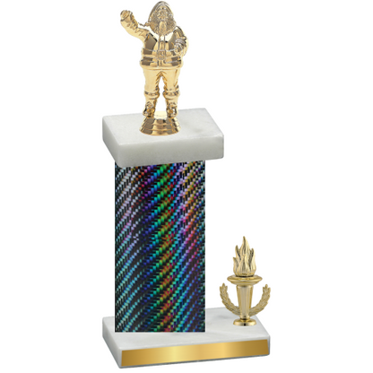 Accented Single Black Carbon Fiber Victory Holiday Trophy