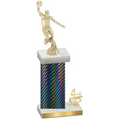 Accented Single Black Carbon Fiber Fourth Place Basketball Trophy