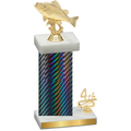 Accented Single Black Carbon Fiber Fourth Place Fishing Trophy