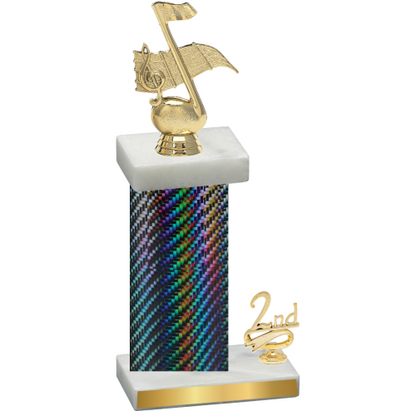 Accented Single Black Carbon Fiber Second Place Music Trophy