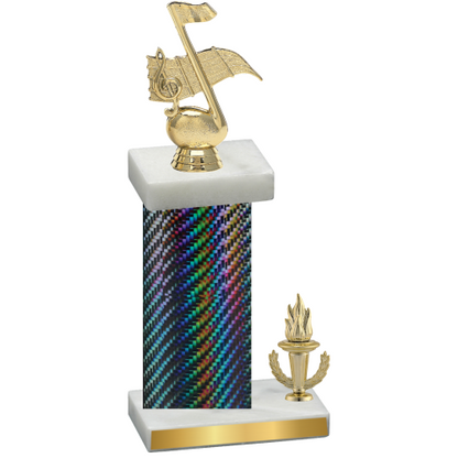 Accented Single Black Carbon Fiber Victory Music Trophy