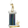 Accented Single Black Carbon Fiber Third Place Golf Trophy