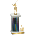 Accented Single Black Carbon Fiber Third Place Golf Trophy