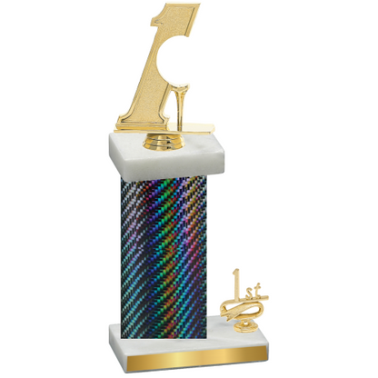 Accented Single Black Carbon Fiber First Place Golf Trophy