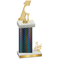 Accented Single Black Carbon Fiber Third Place Golf Trophy