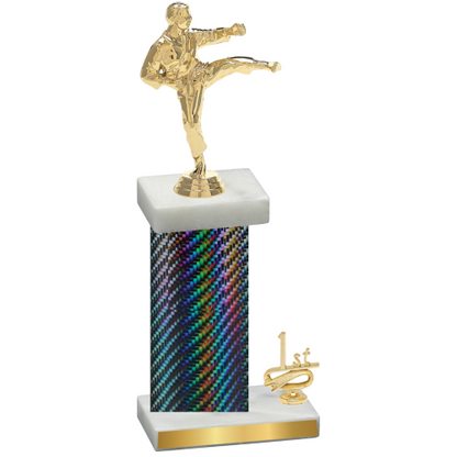 Accented Single Black Carbon Fiber First Place Karate Trophy