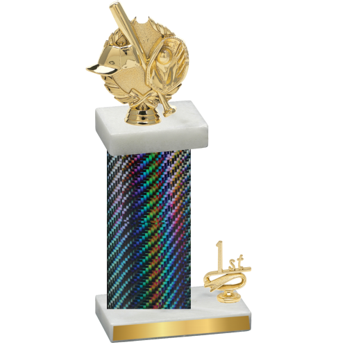 Accented Single Black Carbon Fiber First Place Baseball Trophy