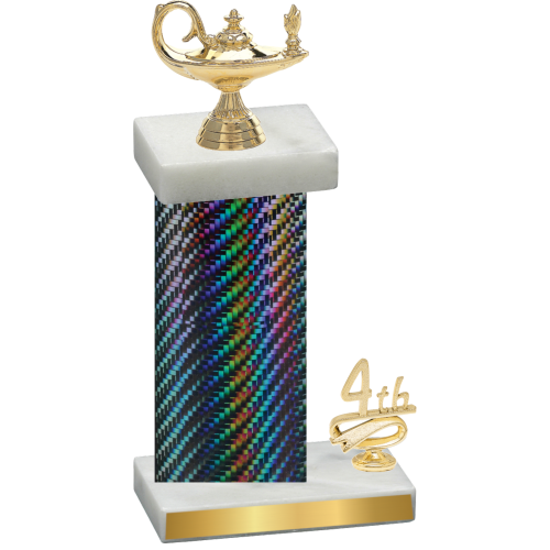 Accented Single Black Carbon Fiber Fourth Place Academics Trophy