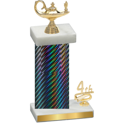 Accented Single Black Carbon Fiber Fourth Place Academics Trophy