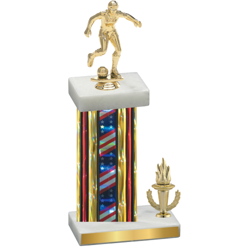 Accented Single Flag USA Victory Soccer Trophy