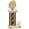 Accented Single Flag USA Second Place Soccer Trophy