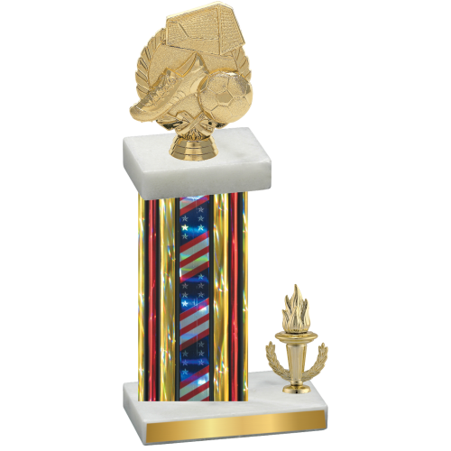 Accented Single Flag USA Victory Soccer Trophy