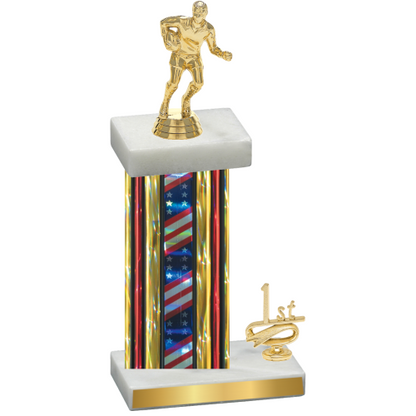 Accented Single Flag USA First Place Rugby Trophy