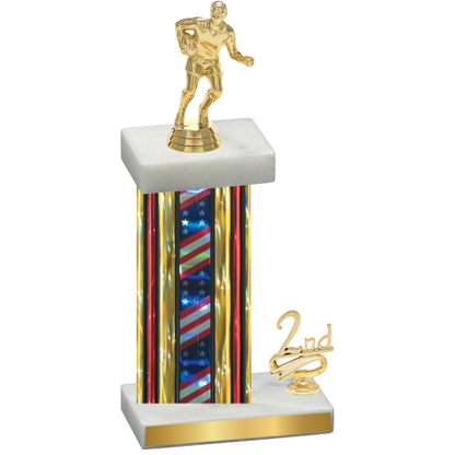 Accented Single Flag USA Second Place Rugby Trophy