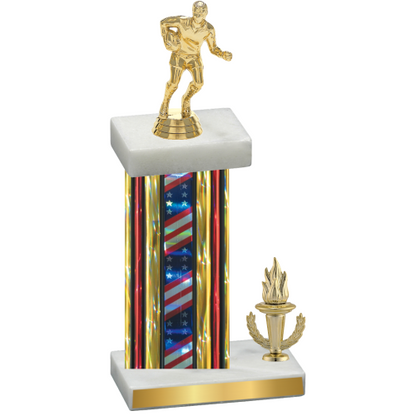 Accented Single Flag USA Victory Rugby Trophy