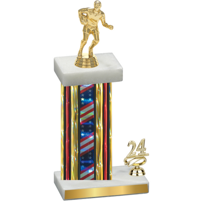 Accented Single Flag USA Year Rugby Trophy