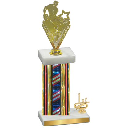 Accented Single Flag USA First Place Rugby Trophy