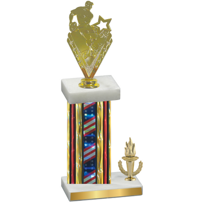 Accented Single Flag USA Victory Rugby Trophy