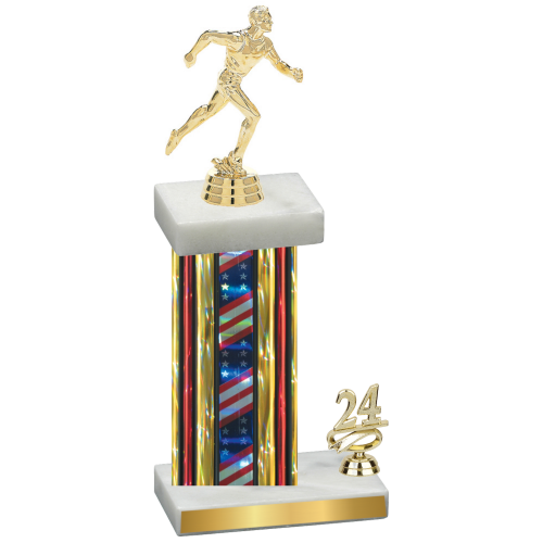 Accented Single Flag USA Year Running Trophy