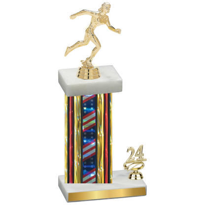 Accented Single Flag USA Year Running Trophy