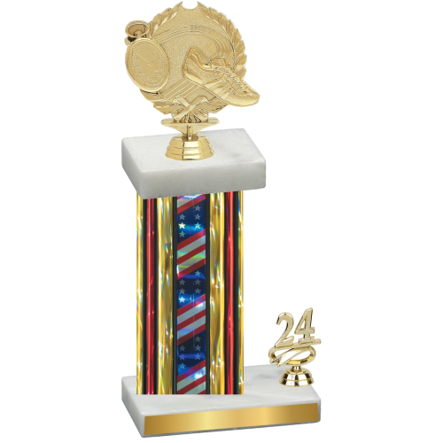 Accented Single Flag USA Year Running Trophy