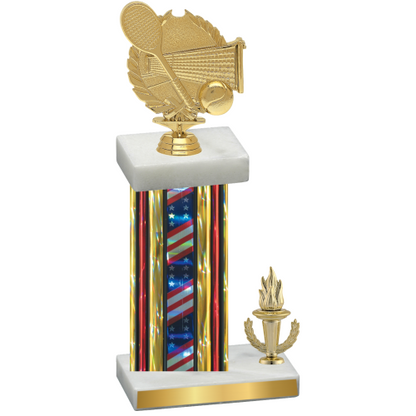 Accented Single Flag USA Victory Tennis Trophy