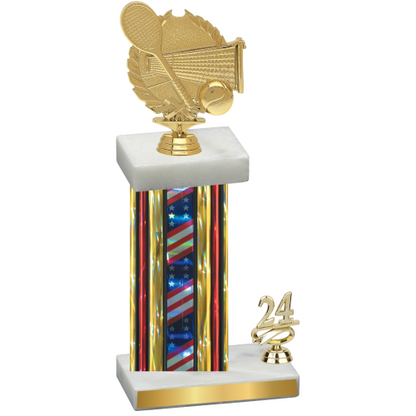 Accented Single Flag USA Year Tennis Trophy