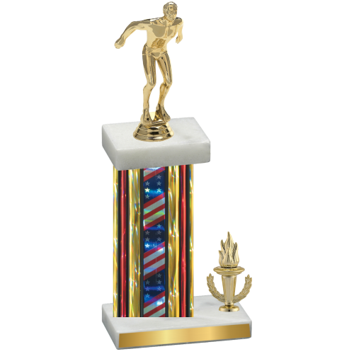 Accented Single Flag USA Victory Swimming Trophy