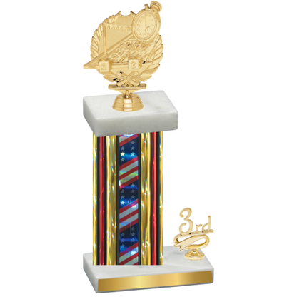 Accented Single Flag USA Third Place Swimming Trophy