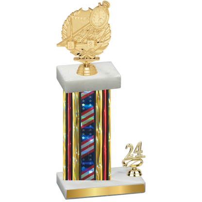 Accented Single Flag USA Year Swimming Trophy