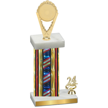 Accented Single Flag USA Year Insert Trophy