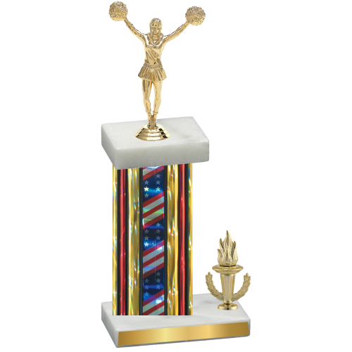 Accented Single Flag USA Victory Cheerleading Trophy