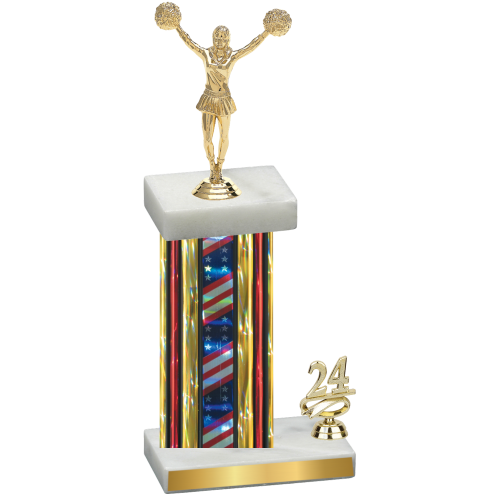 Accented Single Flag USA Year Cheerleading Trophy