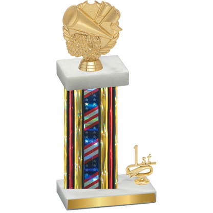 Accented Single Flag USA First Place Cheerleading Trophy