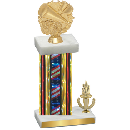 Accented Single Flag USA Victory Cheerleading Trophy