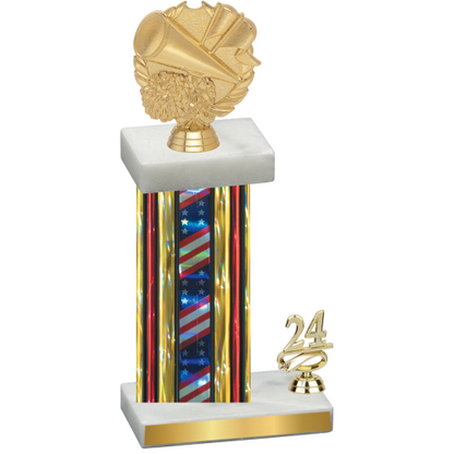 Accented Single Flag USA Year Cheerleading Trophy