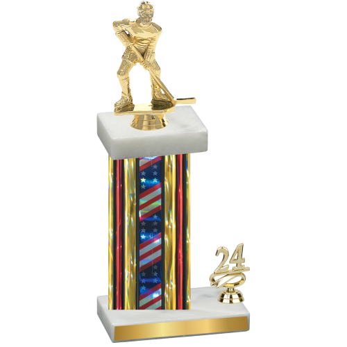 Accented Single Flag USA Year Hockey Trophy