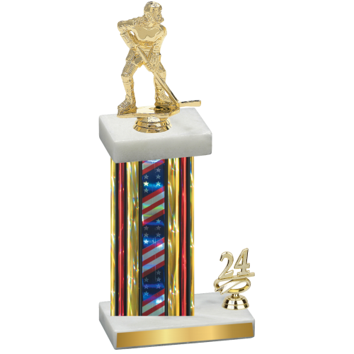 Accented Single Flag USA Year Hockey Trophy