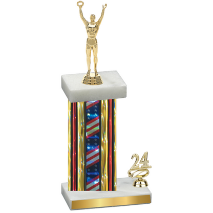 Accented Single Flag USA Year Victory Trophy