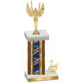 Accented Single Flag USA Second Place Victory Trophy