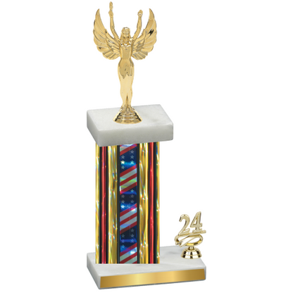 Accented Single Flag USA Year Victory Trophy