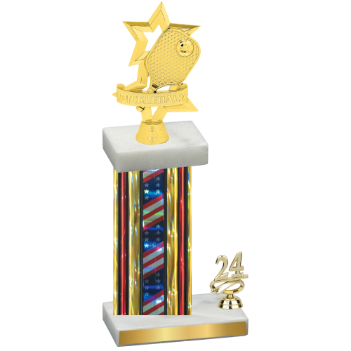 Accented Single Flag USA Year Pickleball Trophy