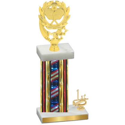 Accented Single Flag USA First Place Pickleball Trophy